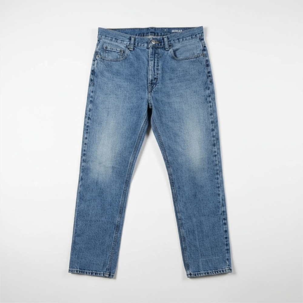 George Men's 32x34 Regular Fit Blue Denim Jeans | Classic Medium Wash